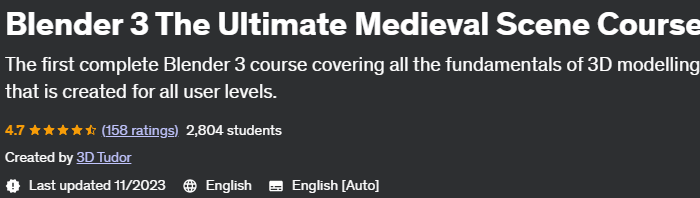 Blender 3 The Ultimate Medieval Scene Course