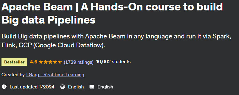 Apache Beam |  A Hands-On course to build Big data Pipelines