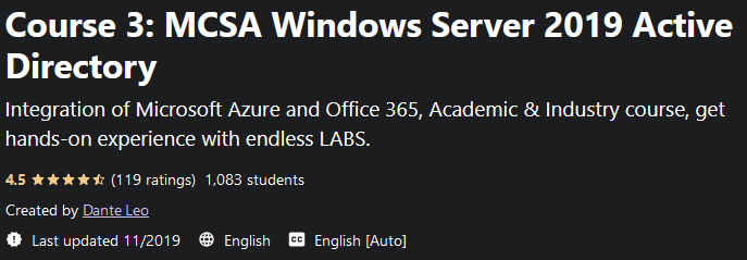 Course 3: MCSA Windows Server 2019 Active Directory