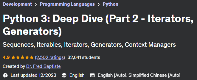 Python 3: Deep Dive (Part 2 - Iterators, Generators)