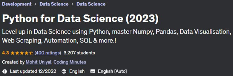 Python for Data Science (2023)