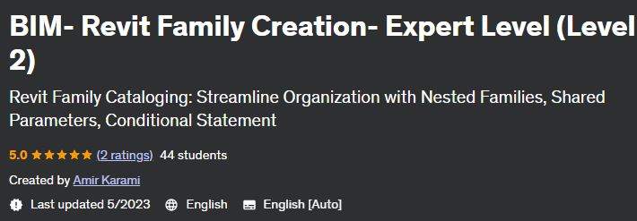 BIM- Revit Family Creation- Expert Level (Level 2)