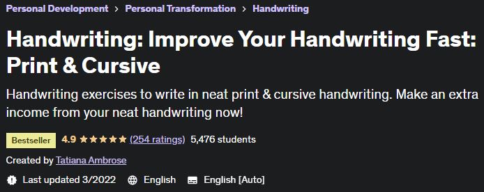 Handwriting: Improve Your Handwriting Fast: Print & Cursive