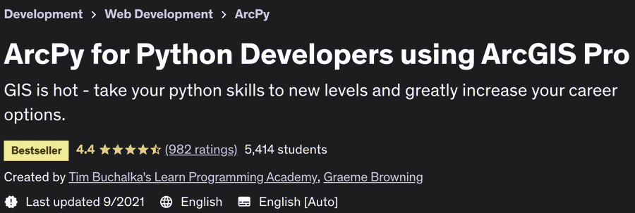 ArcPy for Python Developers using ArcGIS Pro