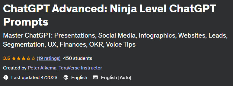 ChatGPT Advanced: Ninja Level ChatGPT Prompts 