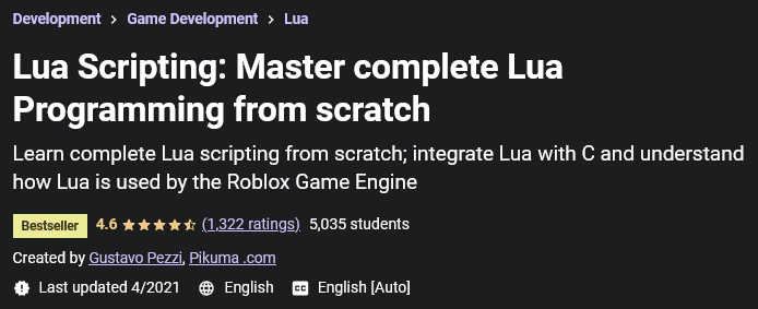 Lua Scripting: Master complete Lua Programming from scratch