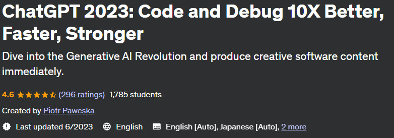 ChatGPT 2023: Code and Debug 10X Better, Faster, Stronger 