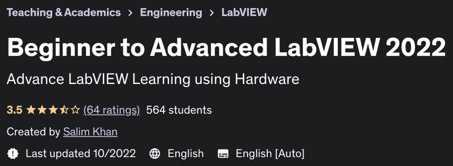 Beginner to Advanced LabVIEW 2022