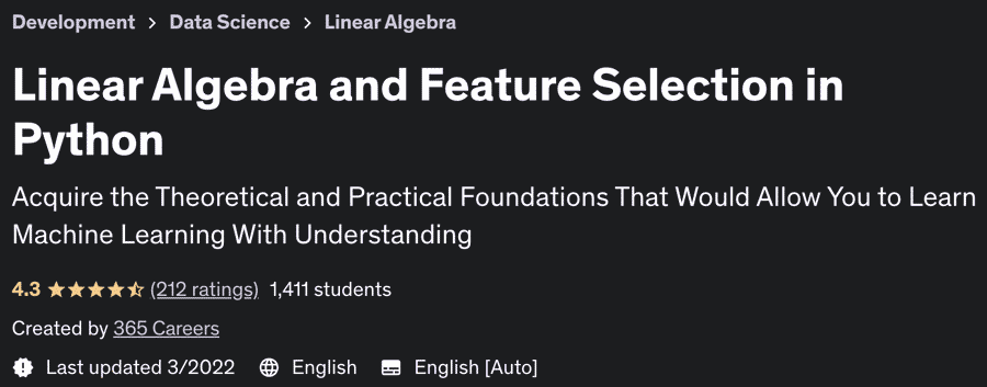 Linear Algebra and Feature Selection in Python