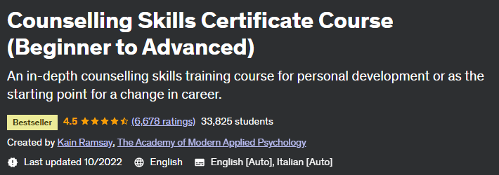 Counseling Skills Certificate Course (Beginner to Advanced)