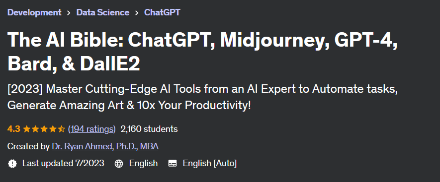 The AI ​​Bible: ChatGPT Midjourney GPT-4 Bard and DallE2