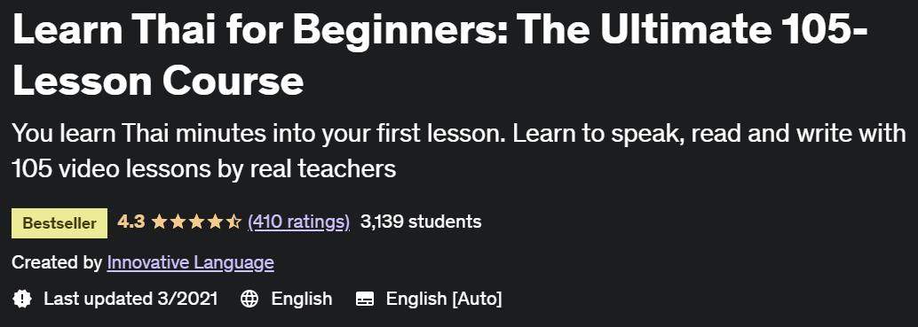 Learn Thai for Beginners: The Ultimate 105-Lesson Course