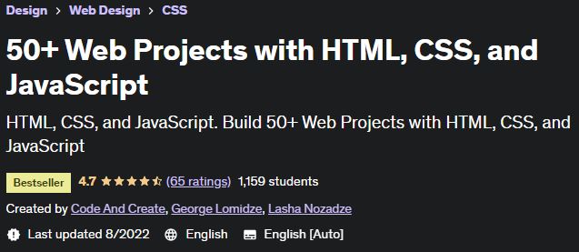 50+ Web Projects with HTML, CSS, and JavaScript