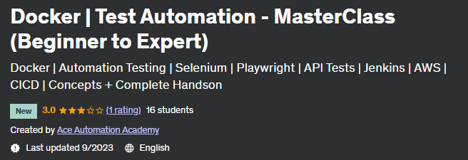 Docker |  Test Automation - MasterClass (Beginner to Expert)