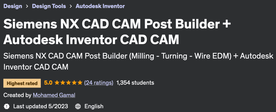 Siemens NX CAD CAM Post Builder + Autodesk Inventor CAD CAM