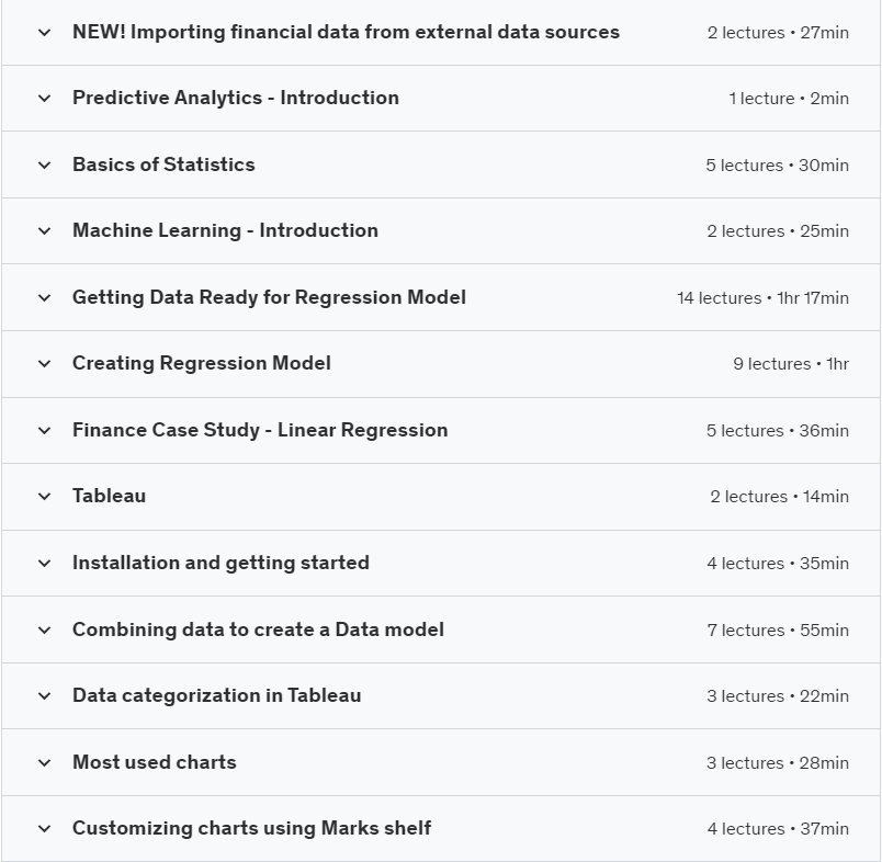 Financial Analytics Financial Analysis with Excel & Tableau