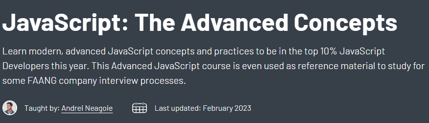 JavaScript The Advanced Concepts