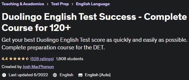 Duolingo English Test Success - Complete Course for +120