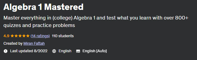 Algebra 1 Mastered