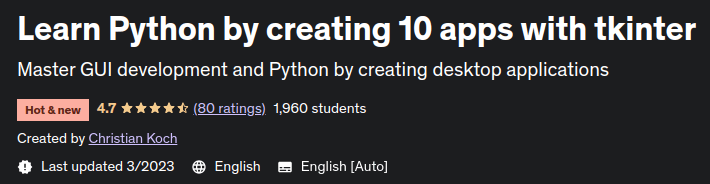 Learn Python by creating 10 apps with tkinter