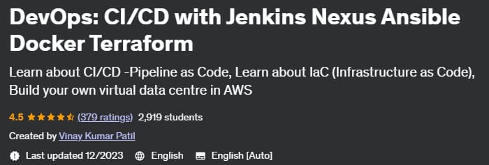 DevOps_CI_CD with Jenkins Nexus Ansible Docker Terraform