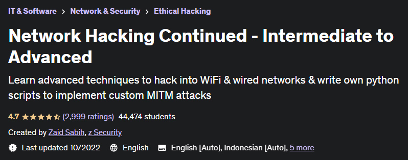 Network Hacking Continued - Intermediate to Advanced