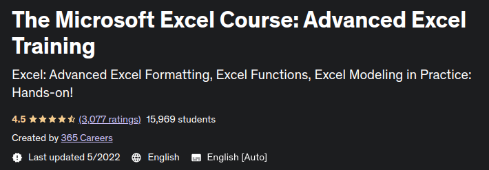 The Microsoft Excel Course: Advanced Excel Training