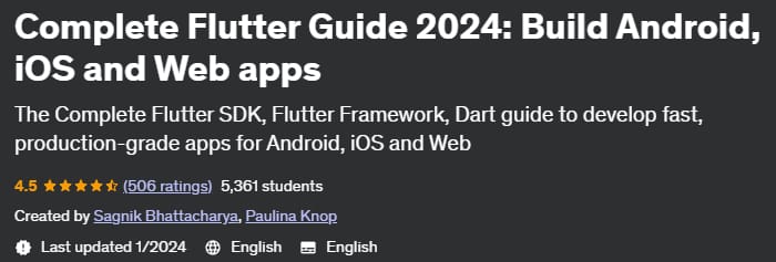 Complete Flutter Guide 2024_ Build Android, iOS and Web apps