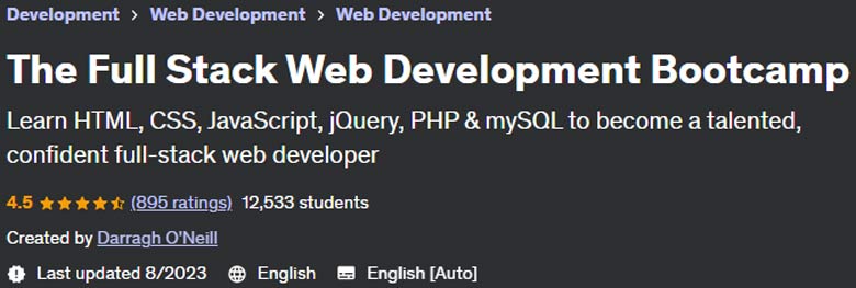 The Full Stack Web Development Bootcamp