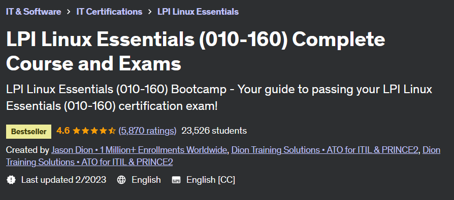 LPI Linux Essentials (010-160) Complete Course and Exams