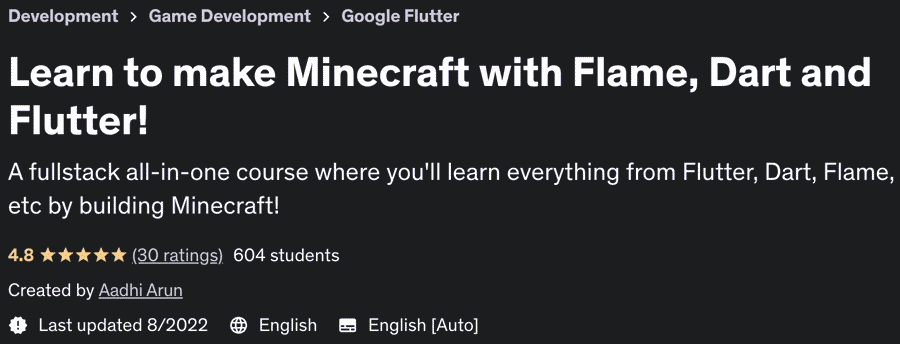 Learn to make Minecraft with Flame, Dart and Flutter!