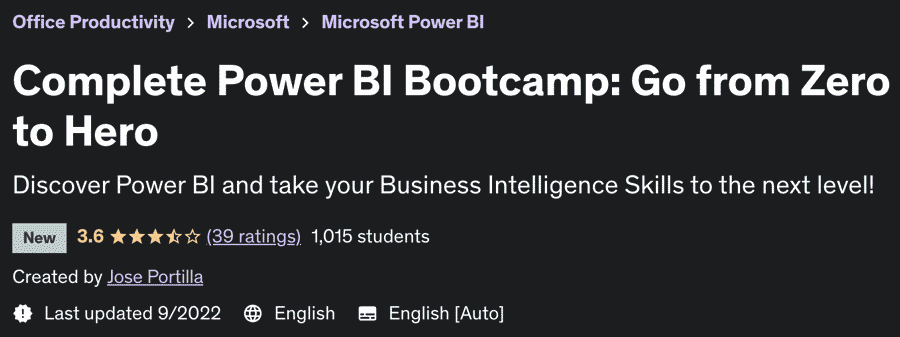 Complete Power BI Bootcamp: Go from Zero to Hero