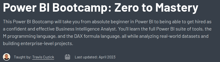 Power BI Bootcamp: Zero to Mastery