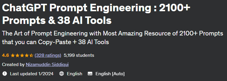 ChatGPT Prompt Engineering: 2100+ Prompts & 38 AI Tools 