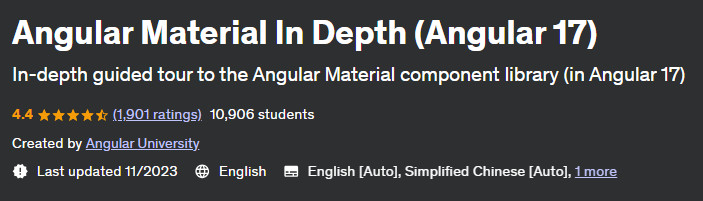 Angular Material In Depth (Angular 14)