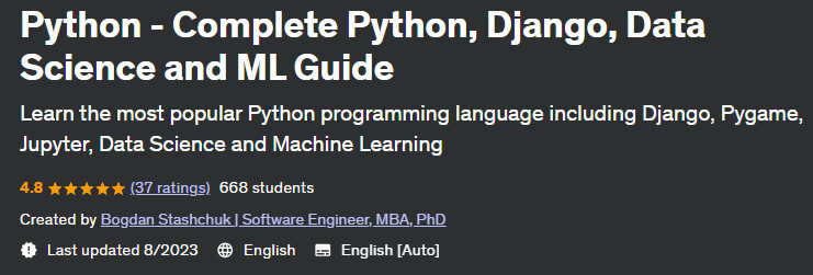 Python - Complete Python Django Data Science and ML Guide