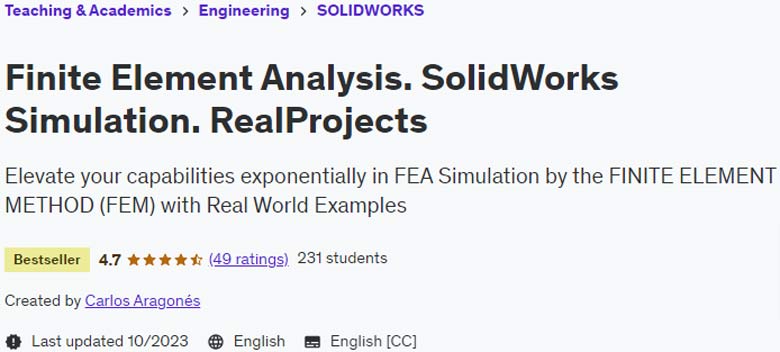 Finite Element Analysis.  SolidWorks Simulation.  RealProjects