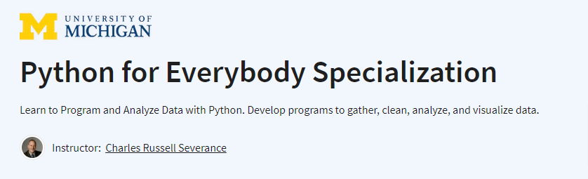Python for Everybody Specialization 