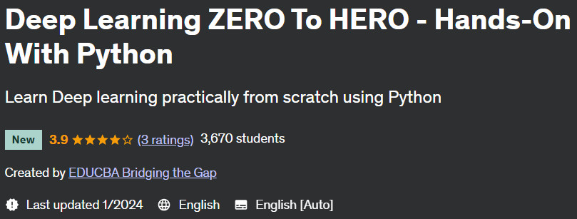 Deep Learning ZERO To HERO - Hands-On With Python