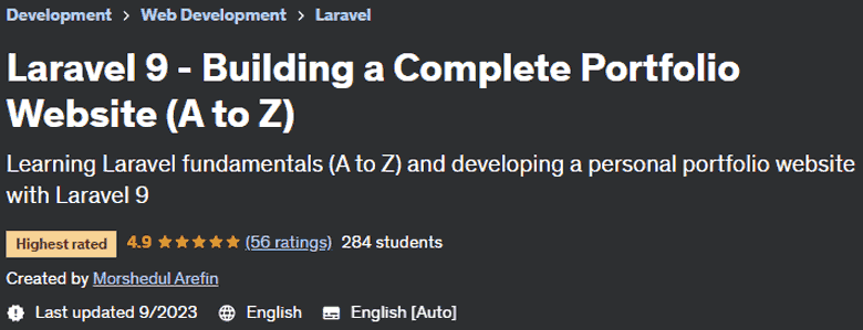 Laravel 9 - Building a Complete Portfolio Website (A to Z)