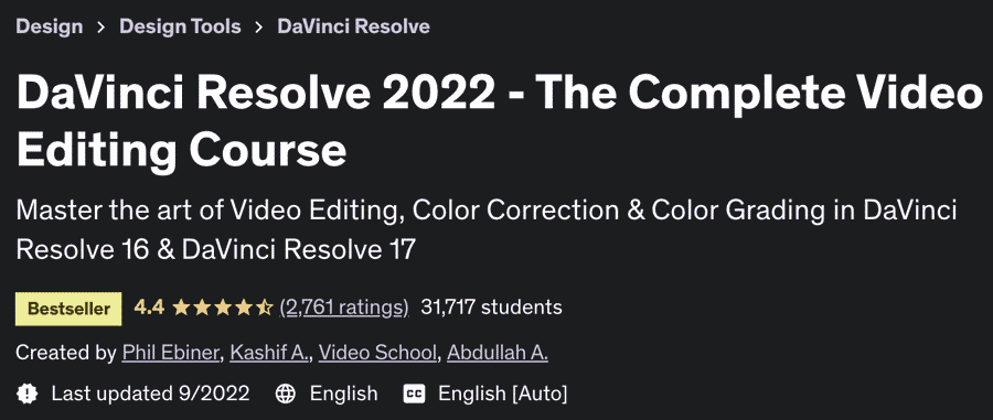 DaVinci Resolve 2022 - The Complete Video Editing Course