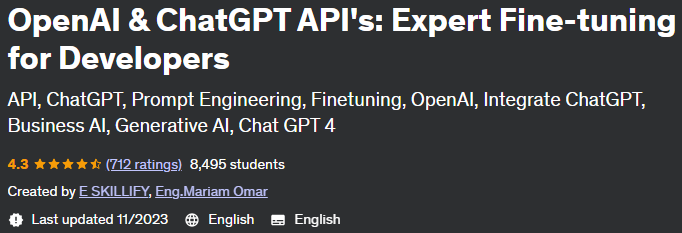 OpenAI & ChatGPT API's: Expert Fine-tuning for Developers