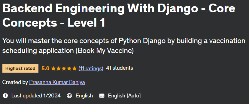 Backend Engineering With Django - Core Concepts - Level 1