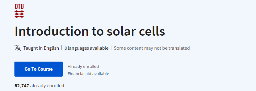 Introduction to solar cells