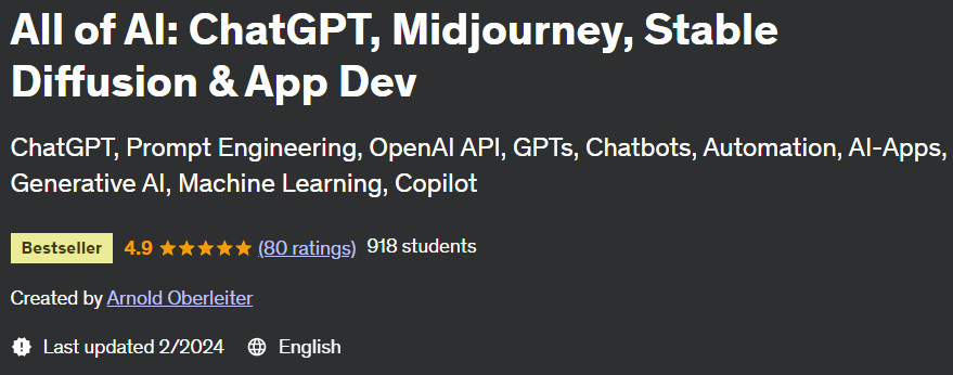 All of AI: ChatGPT Midjourney Stable Diffusion & App Dev