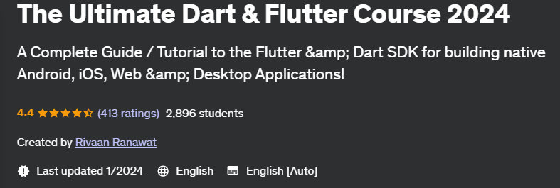 The Ultimate Dart & Flutter Course 2024