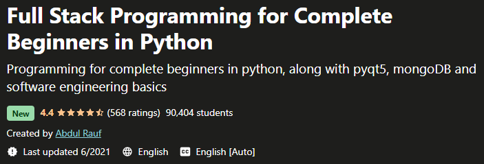 Full Stack Programming for Complete Beginners in Python