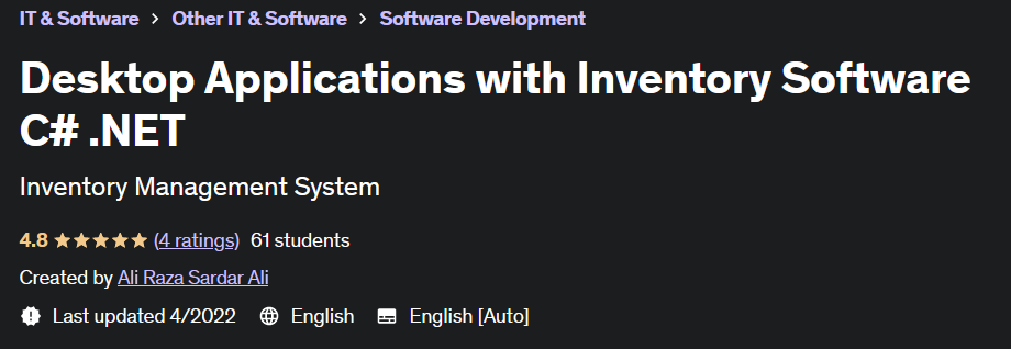 Desktop Applications with Inventory Software C# .NET