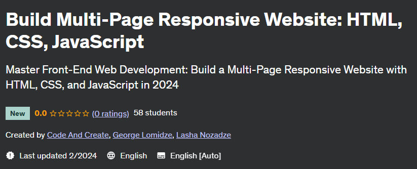 Build Multi-Page Responsive Website: HTML CSS JavaScript