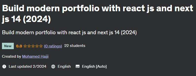 Build modern portfolio with react js and next js 14 (2024)